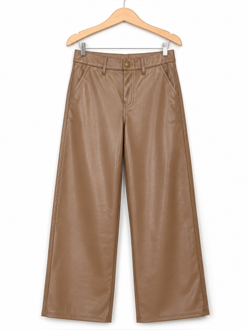 Abercrombie Kids Brown Faux Leather Flare Leggings Size 11/12